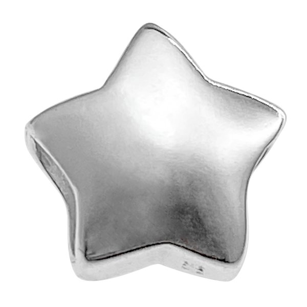 Sterling Silver PLAIN TWINKLE STAR for European Bead charm Bracelet