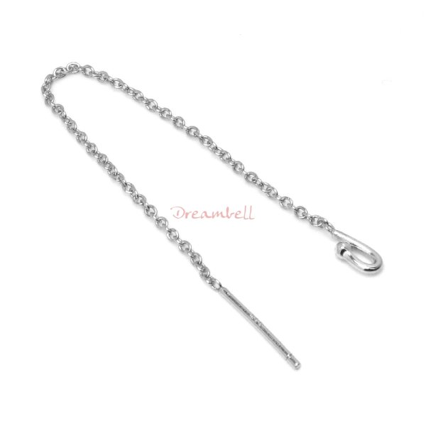 2x STERLING SILVER EAR WIRE THREAD & HOOK EARWIRES 3"