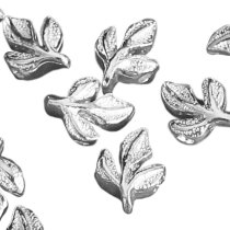 10x 925 Sterling silver leaf bead spacer