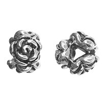 4x Sterling Silver Rose Rondelle Bead Spacer 4mm x 6mm