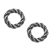 2x Bali Sterling Silver Twist Closed Jump Ring 9.5mm Heavy for European Charm Bracelets
