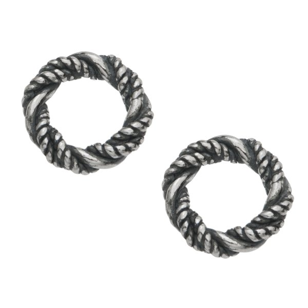 2x Bali Sterling Silver Twist Closed Jump Ring 9.5mm Heavy for European Charm Bracelets