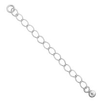 2x STERLING SILVER Chain Extender w/ DOTS BALL 55mm