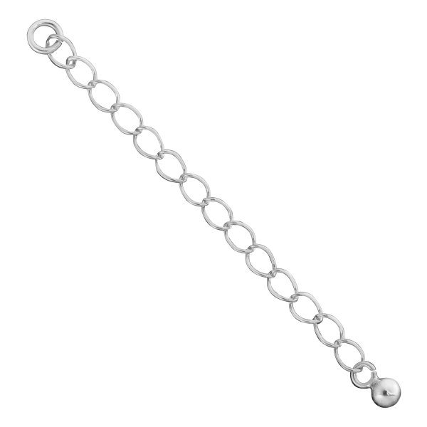 2x STERLING SILVER Chain Extender w/ DOTS BALL 55mm