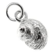 1x Sterling Silver Sea Shell charm dangle pendant 11mm