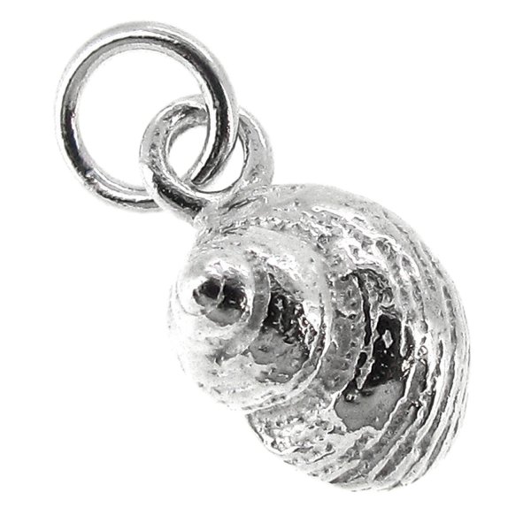 1x Sterling Silver Sea Shell charm dangle pendant 11mm