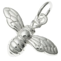1x Sterling Silver HONEY /BUMBLE BEE charm dangle pendant 16.5mm