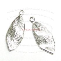 2x Sterling Silver Leaf Bead charm Pendant 18.5mm
