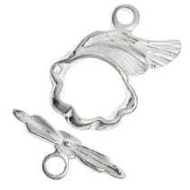 1x Sterling Silver Angel Wing Toggle Clasp 12mm