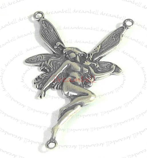 Sterling silver ANGEL BUTTERFLY LADY pendant dangle drop Connector 32mm