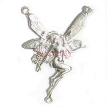 1x Sterling silver ANGEL BUTTERFLY LADY pendant dangle drop finding Connector 32mm