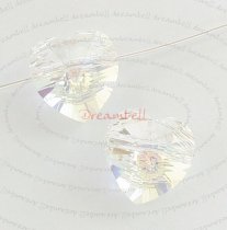 4x Swarovski Elements Crystal 5742 Heart Clear AB 10mm