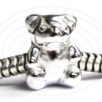 Sterling Silver TEDDY BEAR Bead for European Charm Bracelets 10mm