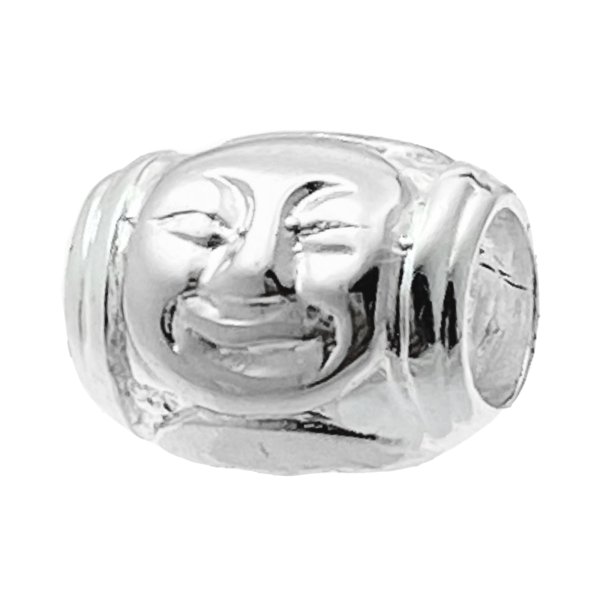 Sterling Silver Smily Happy Face Buddah Bead for European Charm Bracelets 11mm