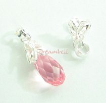 2x BRIGHT STERLING SILVER Bail BUTTERFLY PENDANT CLASP