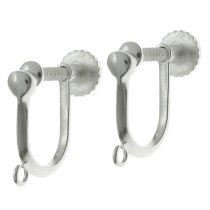 2x STERL SILVER EAR wire CLIP SCREW ON EARRING Earwires 12mm