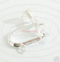 2x STERL SILVER EAR wire CLIP SCREW ON EARRING Earwires 12mm