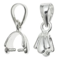 2x BRIGHT STERLING SILVER PENDANT Pinch CLASP W/ BAIL 1 4mm