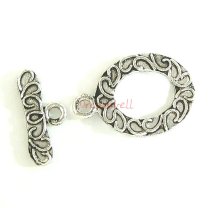 1x Sterling Silver Oval toggle Bead clasp 15mm