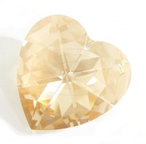 1x Swarovski Crystal Heart 6202 Pendant Golden Shadow 28mm