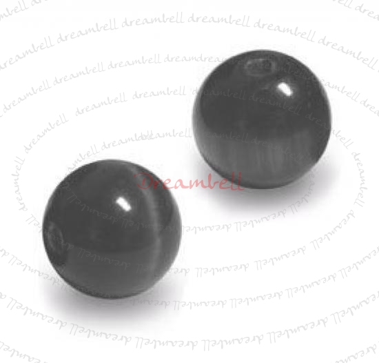 67x Grade A Fiber Optic AURORA Cat Eye Beads 6mm Round Jet Black