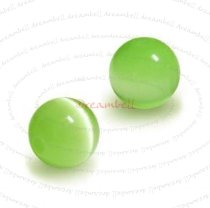 67pcs Grade A Fiber Optic AURORA Cats Eye Beads 6mm Round Peridot Lt. Green