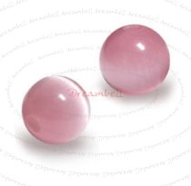 67pcs Grade A Fiber Optic AURORA Cats Eye Beads 6mm Round Lt Pink Rose