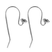 2x Bali Sterling SILVER Rose Flower Ear wire French Hook Earwires