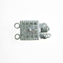 1x STERLING SILVER CLASSIC FILIGREE PEARL BOX CLASP 15MM