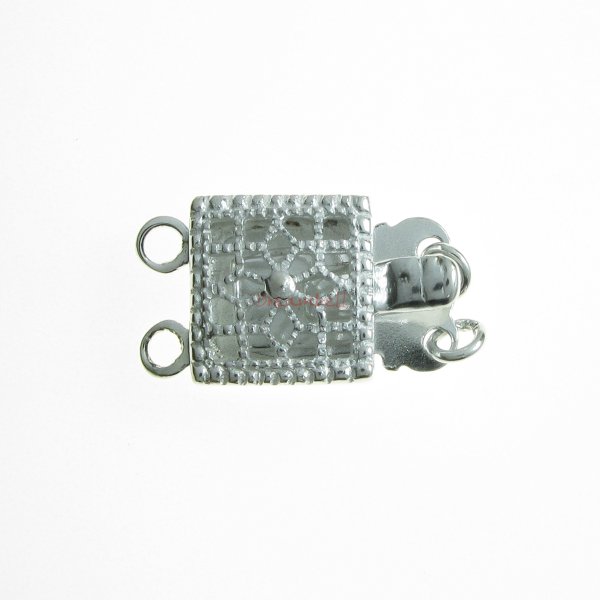 1x STERLING SILVER CLASSIC FILIGREE PEARL BOX CLASP 15MM
