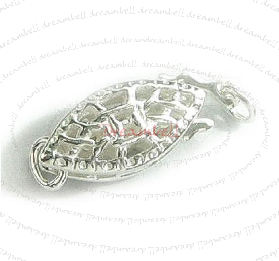 1x 925 Classic Sterling Silver FILIGREE NUT PEARL BOX HOOK CLASP 12mm