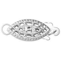 1x 925 Classic Sterling Silver FILIGREE NUT PEARL BOX HOOK CLASP 12mm