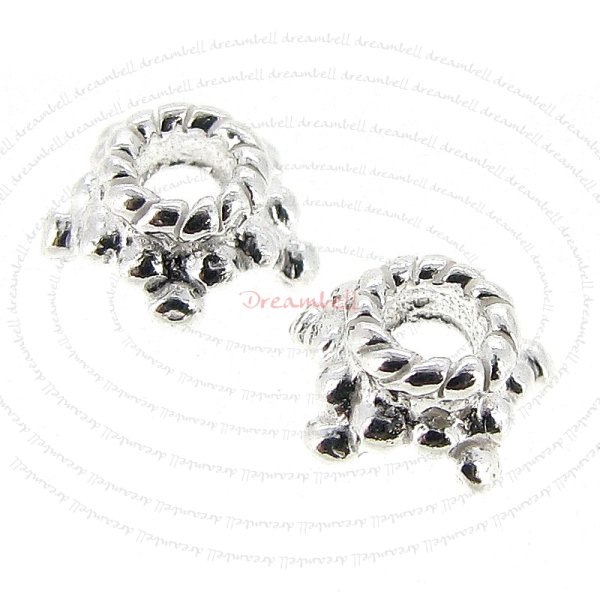 6x Sterling silver Bali Flower Cap Bead 5.8mm