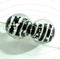 4x ROUND Lampwork Glass Focal bead Fluorescent stone 14mm