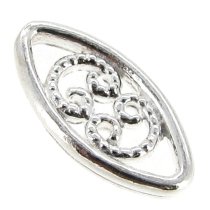 4x STERLING SILVER BRIGHT OVAL CHANDELIER LINK CONNECTOR BEADS