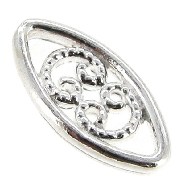 4x STERLING SILVER BRIGHT OVAL CHANDELIER LINK CONNECTOR BEADS