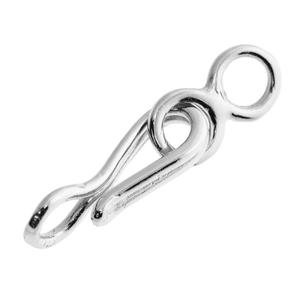 5x 925 Sterling Silver FISH HOOK EYE clasp TOGGLE 11.2mm