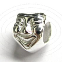 Sterling Silver The Mask Bead for European Charm Bracelets 10.4mm