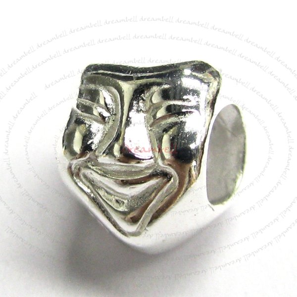 Sterling Silver The Mask Bead for European Charm Bracelets 10.4mm