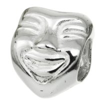 Sterling Silver The Mask Bead for European Charm Bracelets 10.4mm