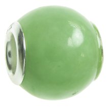 Sterling Silver JADE ROUND Bead for European Charm Bracelets 12mm
