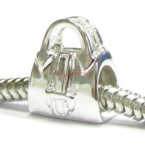 Bright Sterling Silver Fashion Handbag Bead for European Charm Bracelets