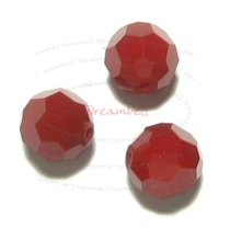 6 x Swarovski Crystal Elements Round Faceted 5000 Dark Red Coral 8mm