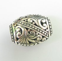 1x Sterling Silver Bali Flower Focal bead 24mm Stamped