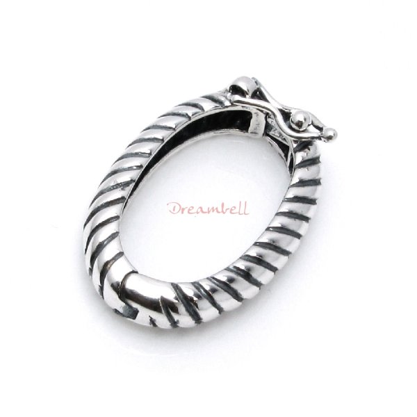 1x Sterling Silver Bali Oval Pearl Necklace Enhancer Shortener Connector Clasp