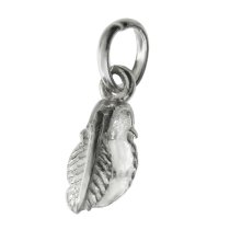 2x STERLING SILVER Feather Bail Pendant Clasp Connector Slide