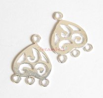 2x Sterling SILVER Heart Chandelier Earring Wire Connector