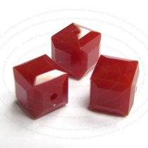 4x Swarovski Elements Crystal 5601 Dark RED Coral Cube Bead 6mm