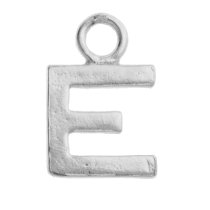 1x Sterling Silver Initial Letter E Charm Dangle Bead