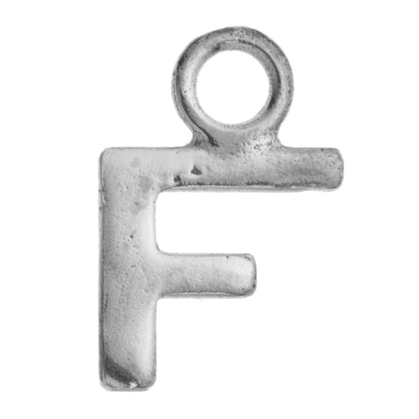 1x Sterling Silver Initial Letter F Charm Dangle Bead